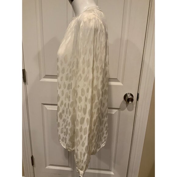 Cloth & Stone Anthropologie Off White Geometric Patterned Popover Shirt, Size M - Picture 3 of 7